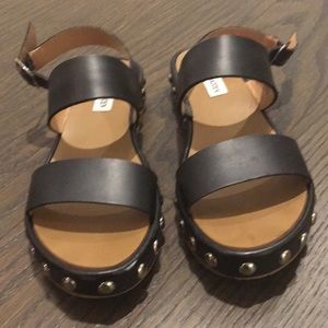 Steve Madden black studded flat sandals